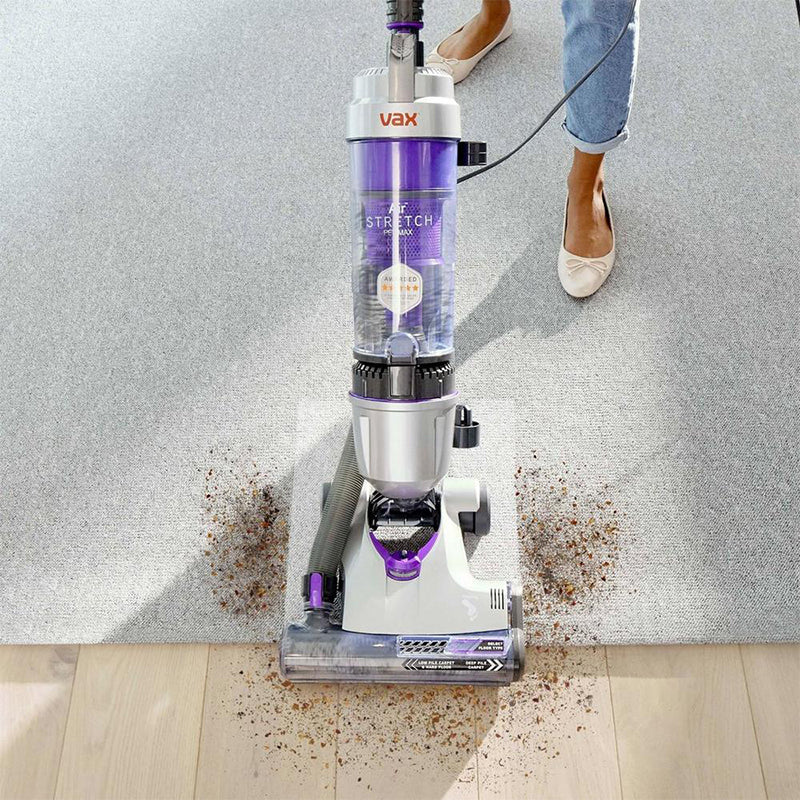 Vax U85-AS-PME Air Stretch Pet Max Upright Bagless Vacuum Cleaner Silver and Purple