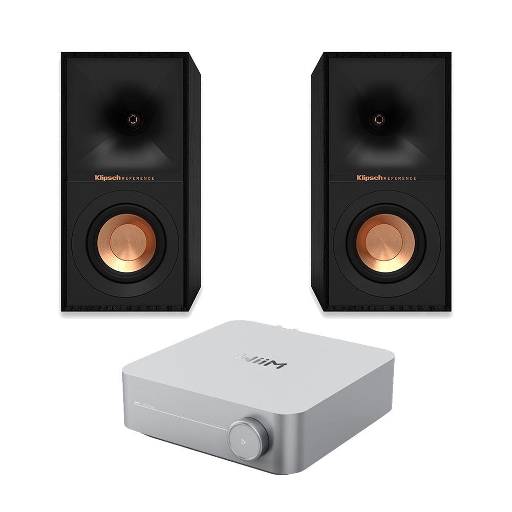 Wiim Amp Silver with Klipsch R-40M Bookshelf Speakers Package