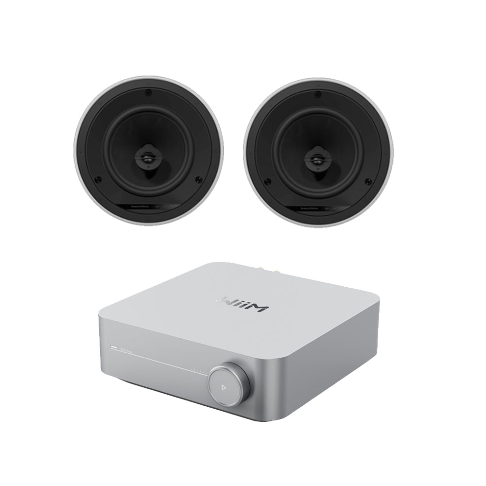 Wiim Amp Silver with Bowers & Wilkins CCM684 Ceiling Speakers Pair Package