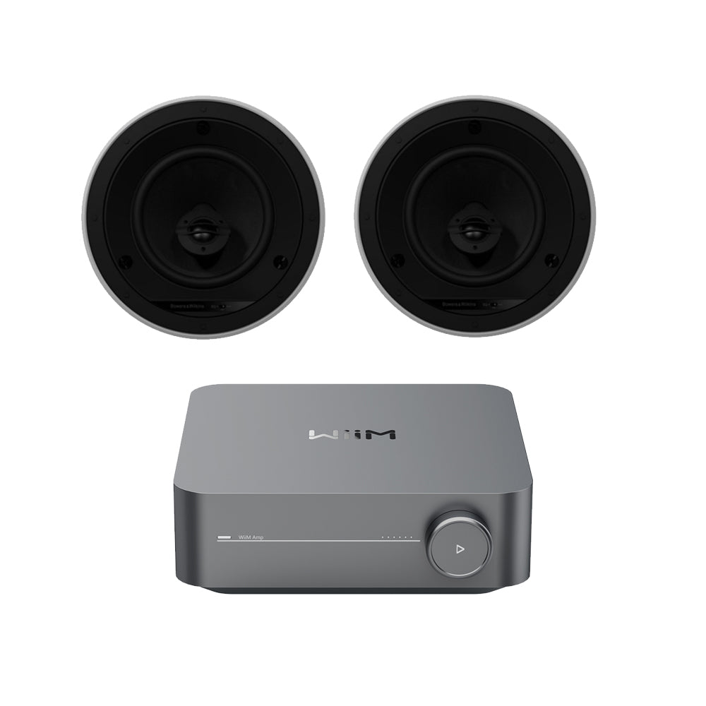 Wiim Amp Space Grey with Bowers & Wilkins CCM664 Ceiling Speakers Pair Package