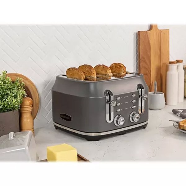 Rangemaster RMCL4S201GY Classic 4 Slice Toaster - Grey