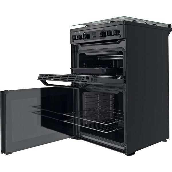 Hotpoint HDM67G0CCB UK Double Electric Cooker Black