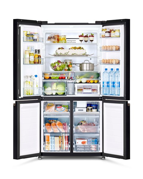 Hitachi RWB640VGB1GBK 4 DOOR Refrigerator Luxury 638L Vacuum Compartment Glass Black