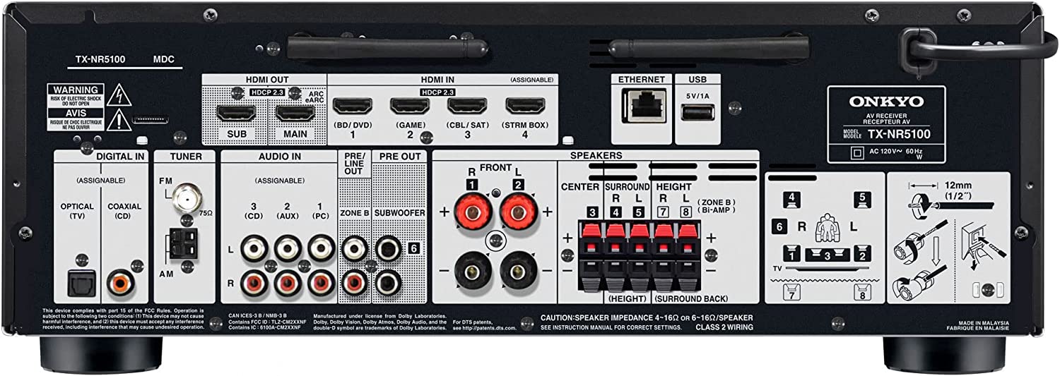 Onkyo TX-NR5100 7.2 Channel Av Receiver - Black