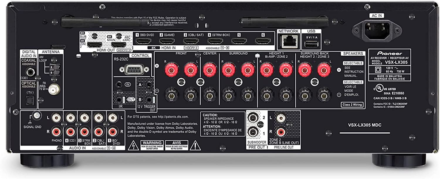 Pioneer VSX-LX305B 9.2 Channel Av Receiver Black- Open Box Clearance