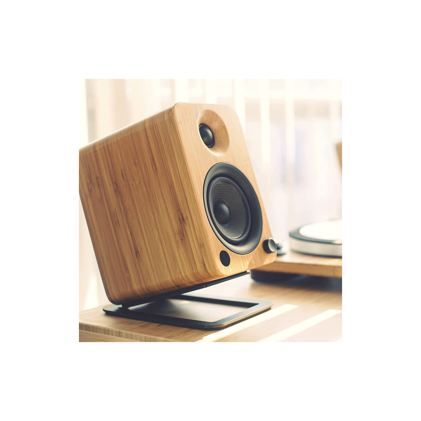 Kanto YU4 Powered Bookshelf Speakers With Bluetooth Bamboo