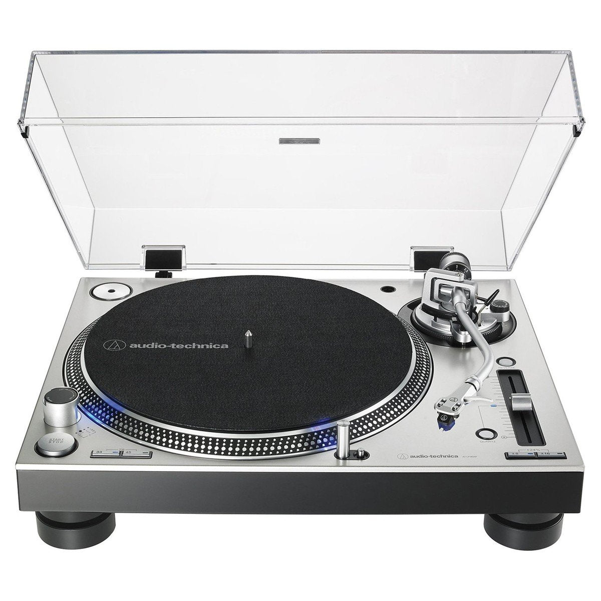 Audio Technica ATLP140XPSVEUK Direct Drive Manual Dj Turntable Silver Front