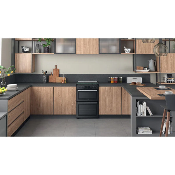 Hotpoint CD67G0C2CA UK Gas Freestanding 60cm Double Cooker Dark Grey