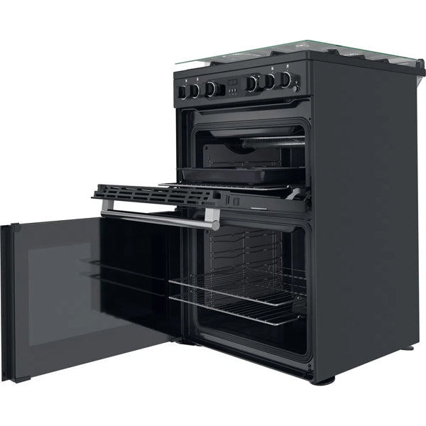 Hotpoint CD67G0C2CA UK Gas Freestanding 60cm Double Cooker Dark Grey