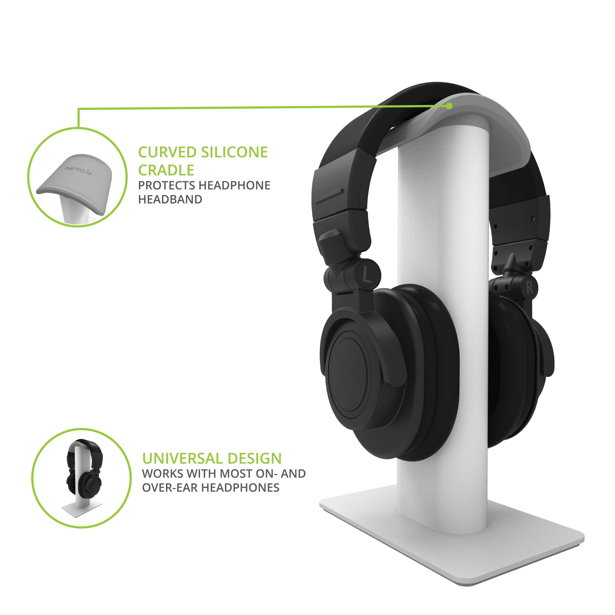 Kanto H2 Large Headphone Stand White