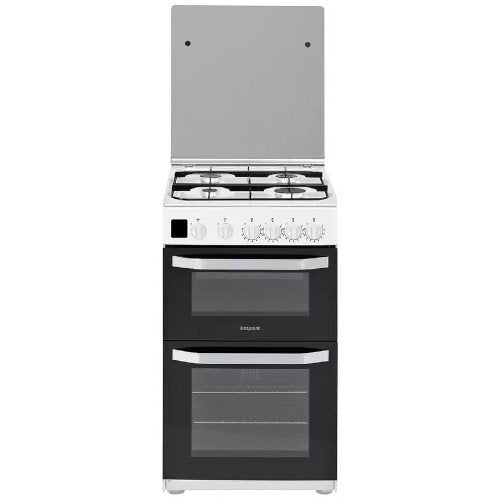 Hotpoint HD5G00KCW 50cm Double Oven Gas Cooker White