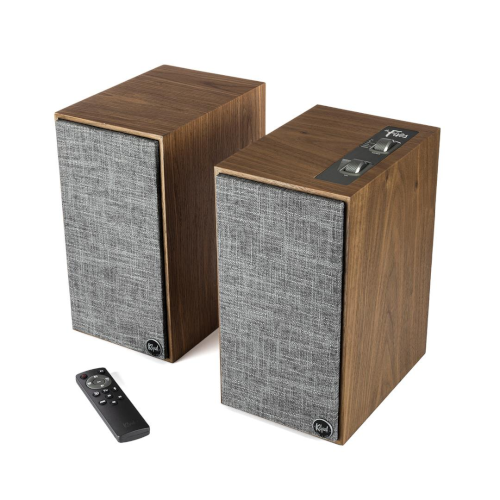 Klipsch The Fives Active Bookshelf Speakers Pair In Walnut