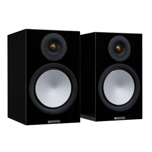 Monitor Audio Silver 100 Bookshelf Speakers Pair 7G Black Gloss