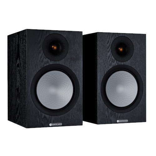 Monitor Audio Silver 100 Bookshelf Speakers Pair 7G Black Oak