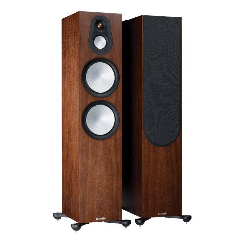 Monitor Audio Silver 500 Floorstanding Speakers Pair 7G Walnut