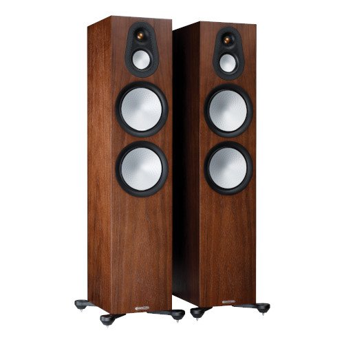 Monitor Audio Silver 500 Floorstanding Speakers Pair 7G Walnut