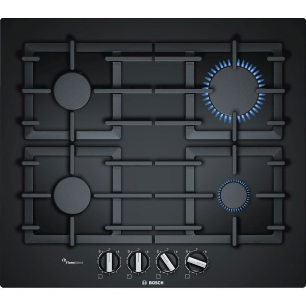 Bosch PPP6A6B90 Serie 6 Gas hob 60 cm Tempered glass Black