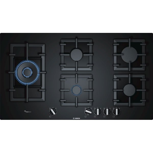 Bosch PPS9A6B90 Serie 6 Gas hob 90 cm Tempered glass Black