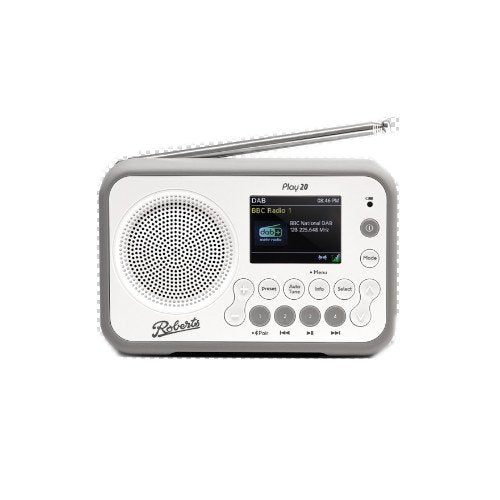 Roberts Play 20 DAB DAB+ FM Portable Radio with Bluetooth White