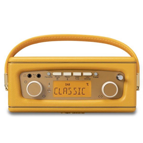 Roberts Revival Uno BT DAB DAB+ FM Radio with 2 alarms and line out in Sunburst Yellow Bluetooth