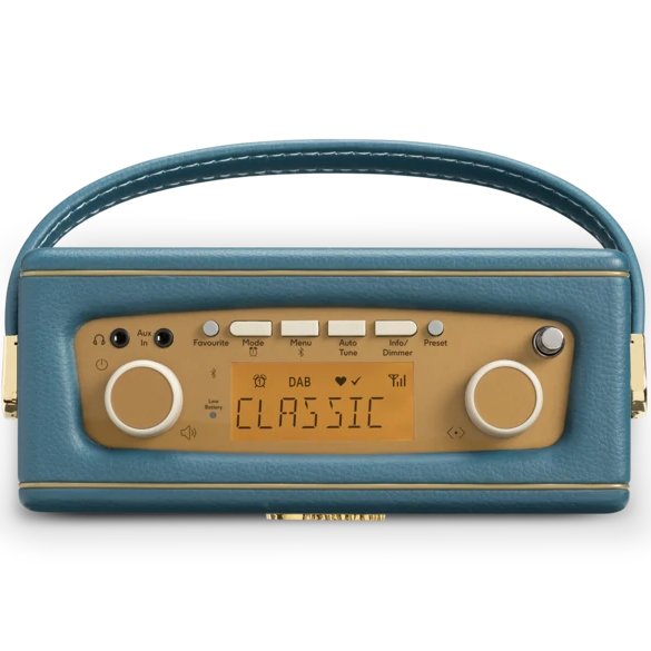 Roberts Revival Uno BT DAB DAB+ FM Radio with 2 alarms and line out in Teal Blue Bluetooth