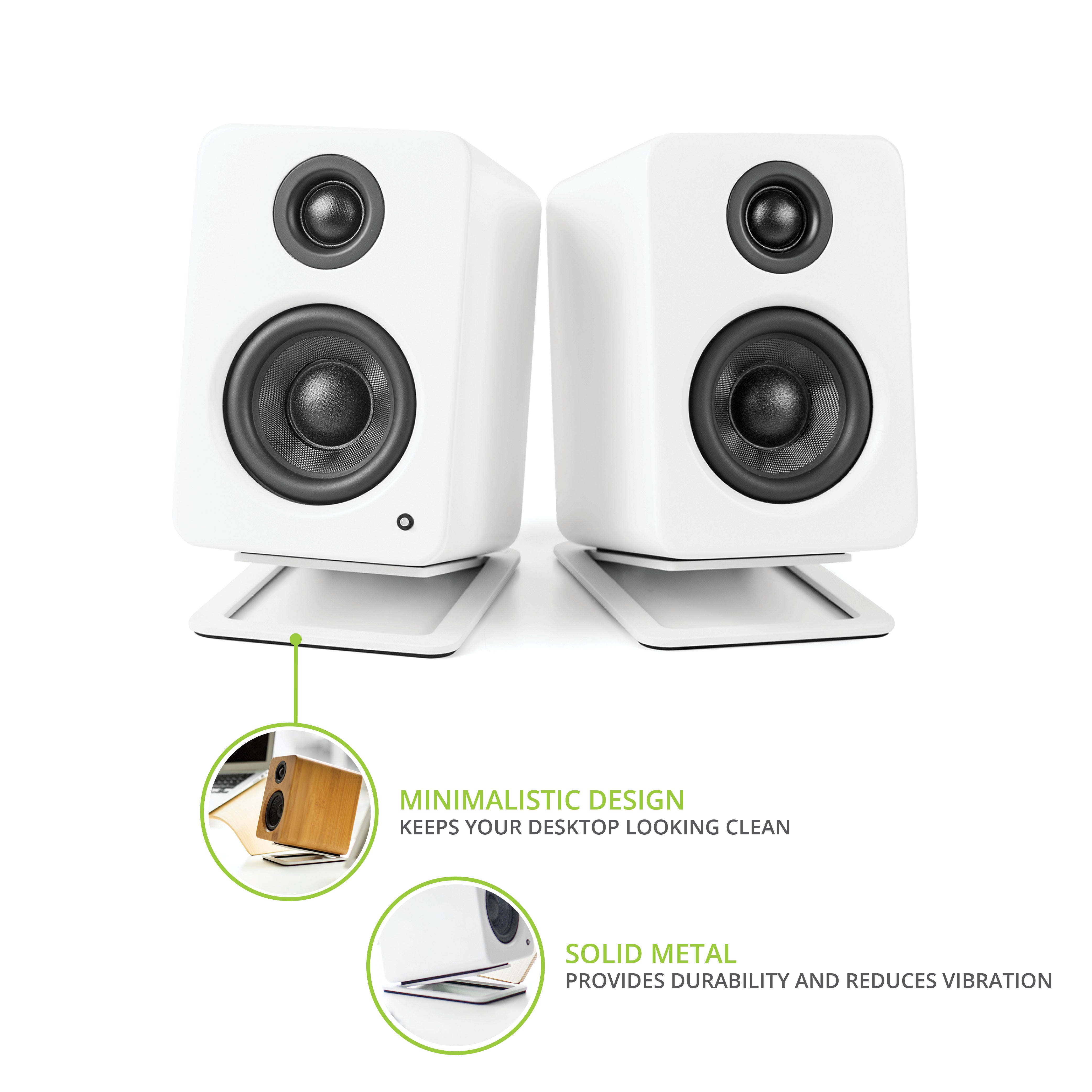 Kanto S2 Small Desktop Speaker Stands White