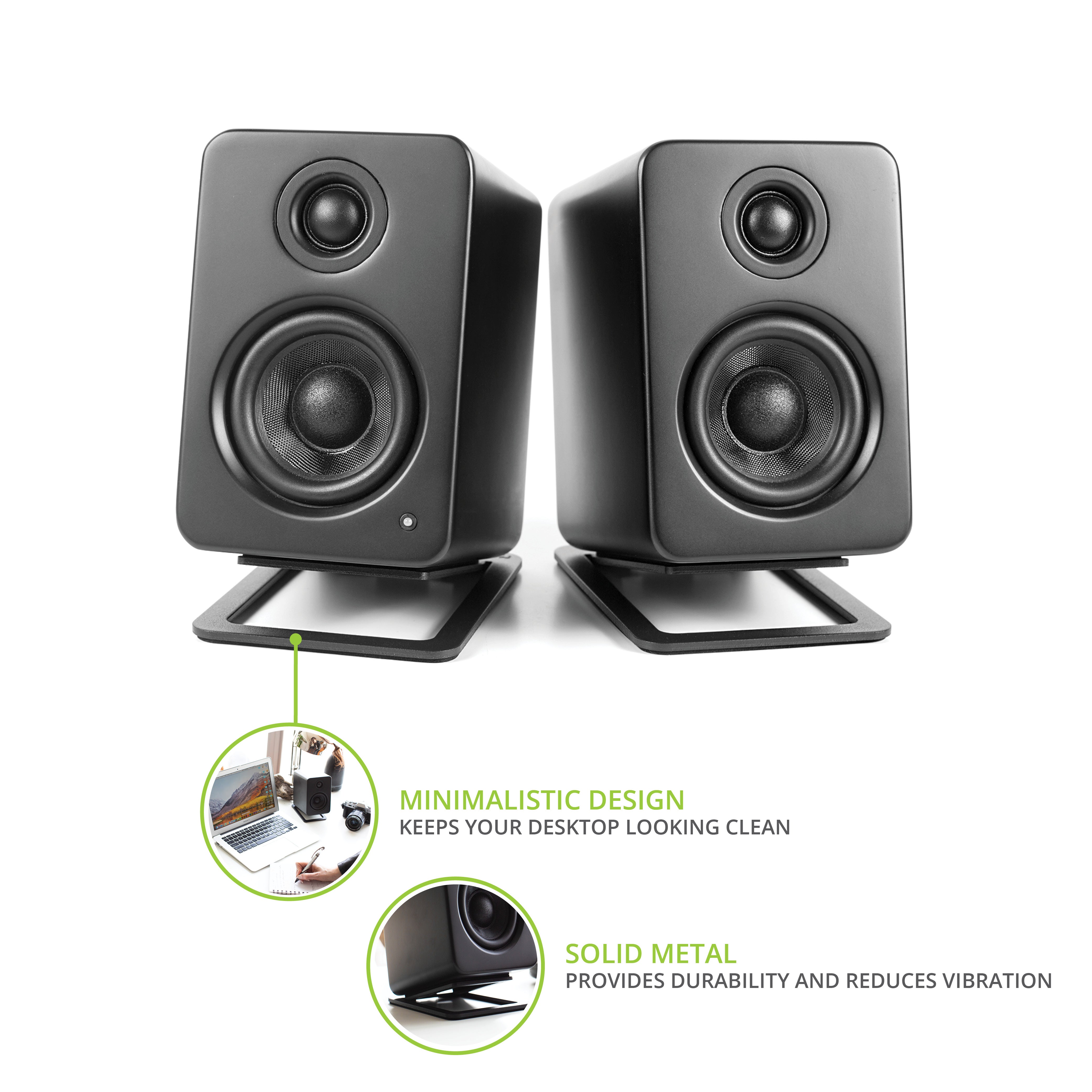 Kanto S2 Small Desktop Speaker Stands Black