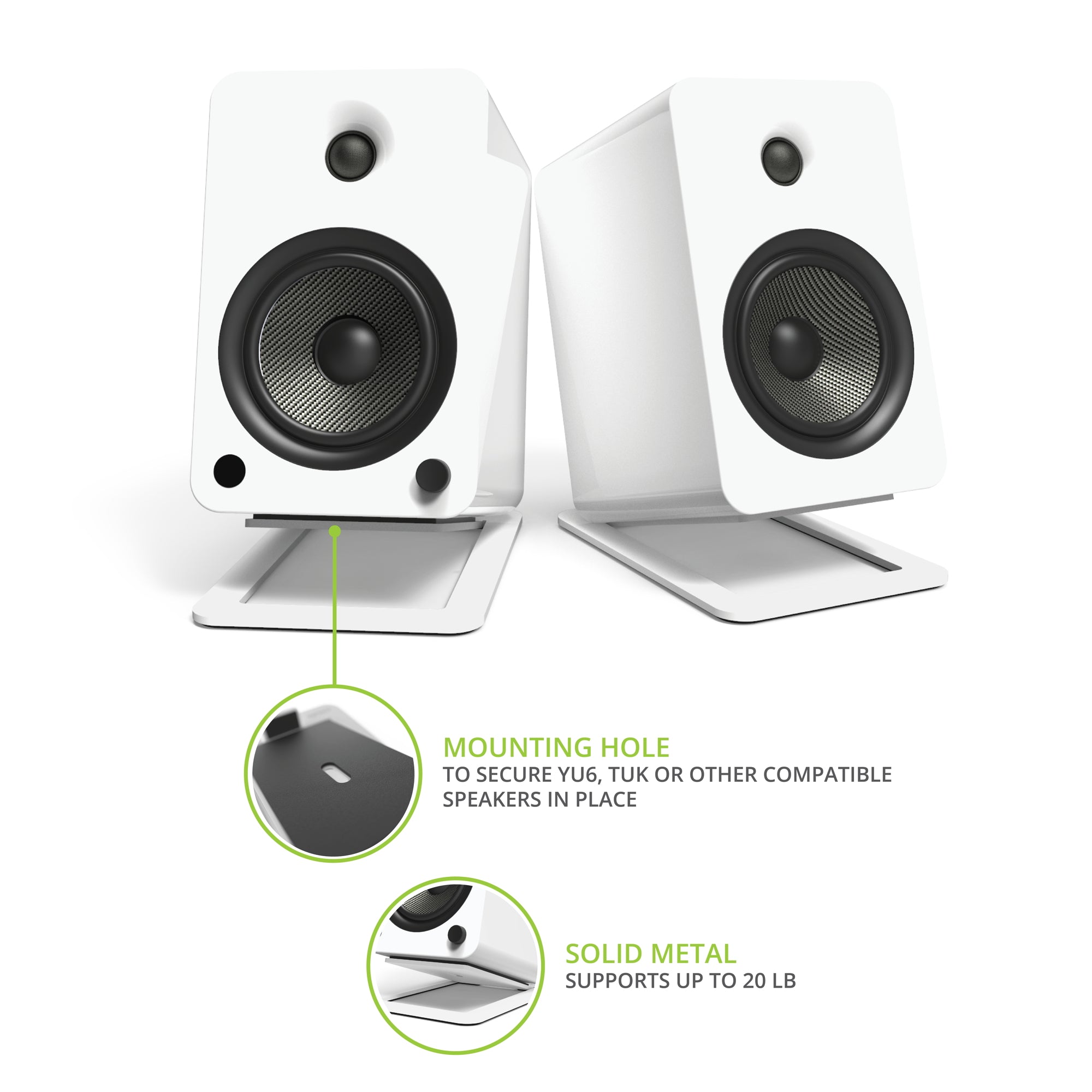 Kanto S6 Large Desktop Speaker Stands White