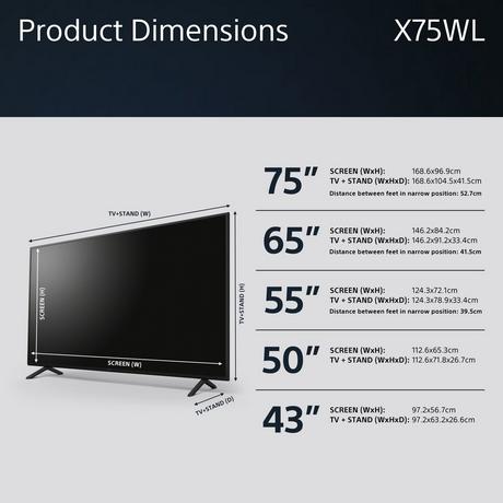 Sony KD55X75WLU 55 Inch X75WL LED 4K UHD HDR Google Smart Bravia TV