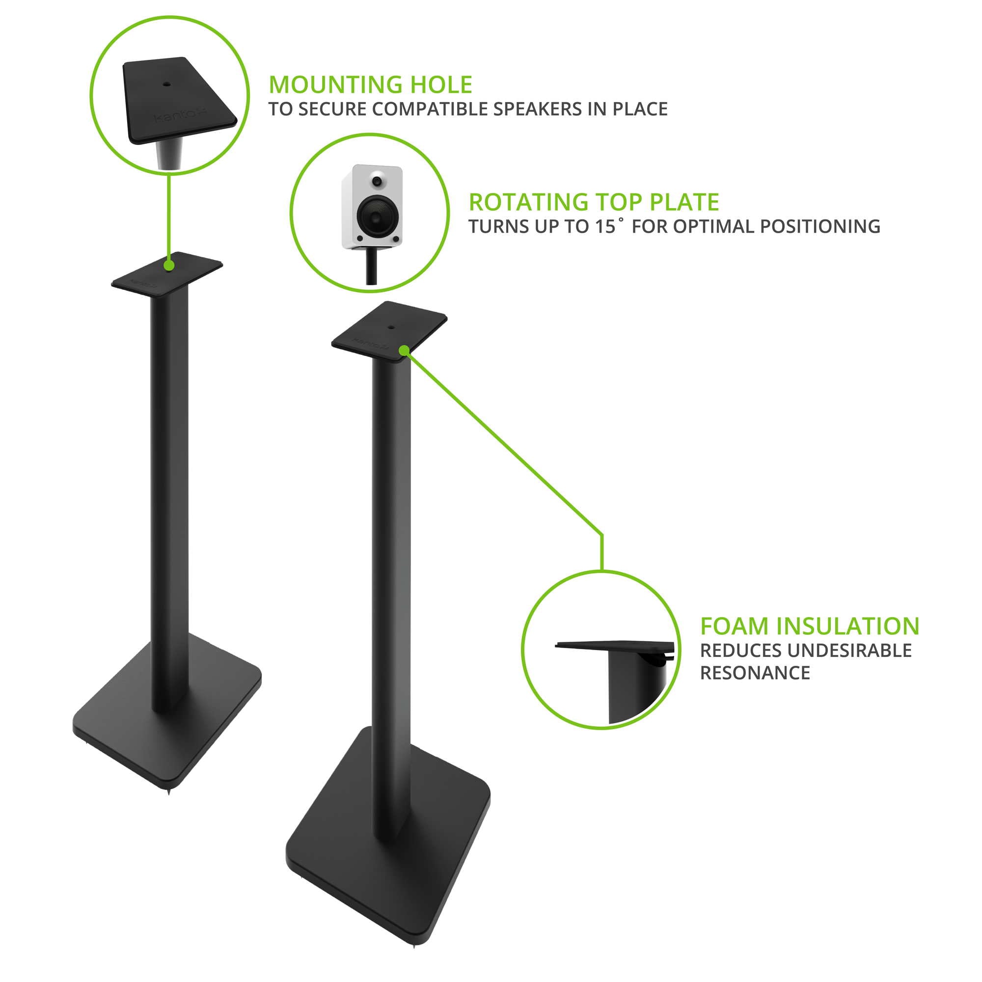 Kanto SP26 Speaker Stands Black