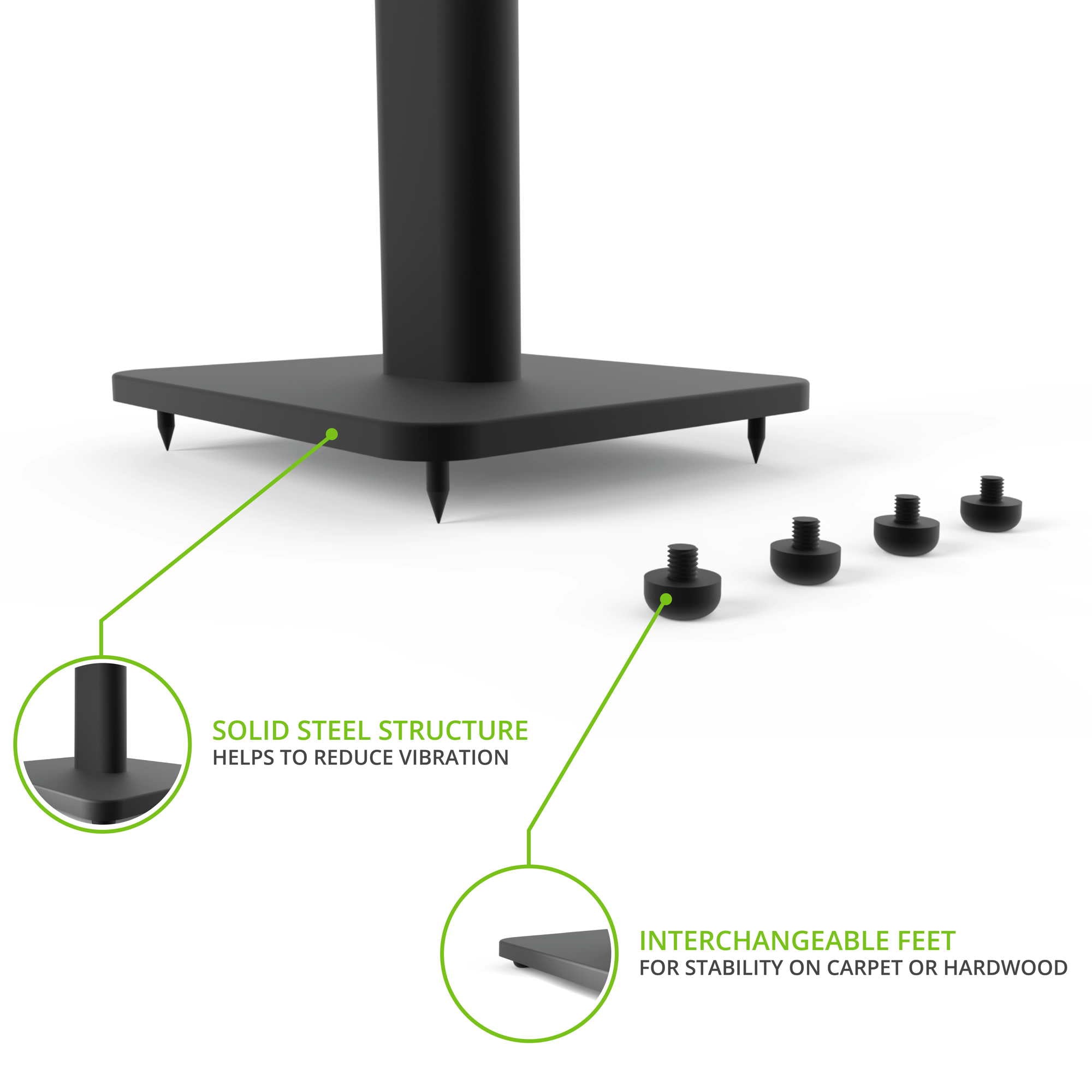 Kanto SP26 Speaker Stands Black