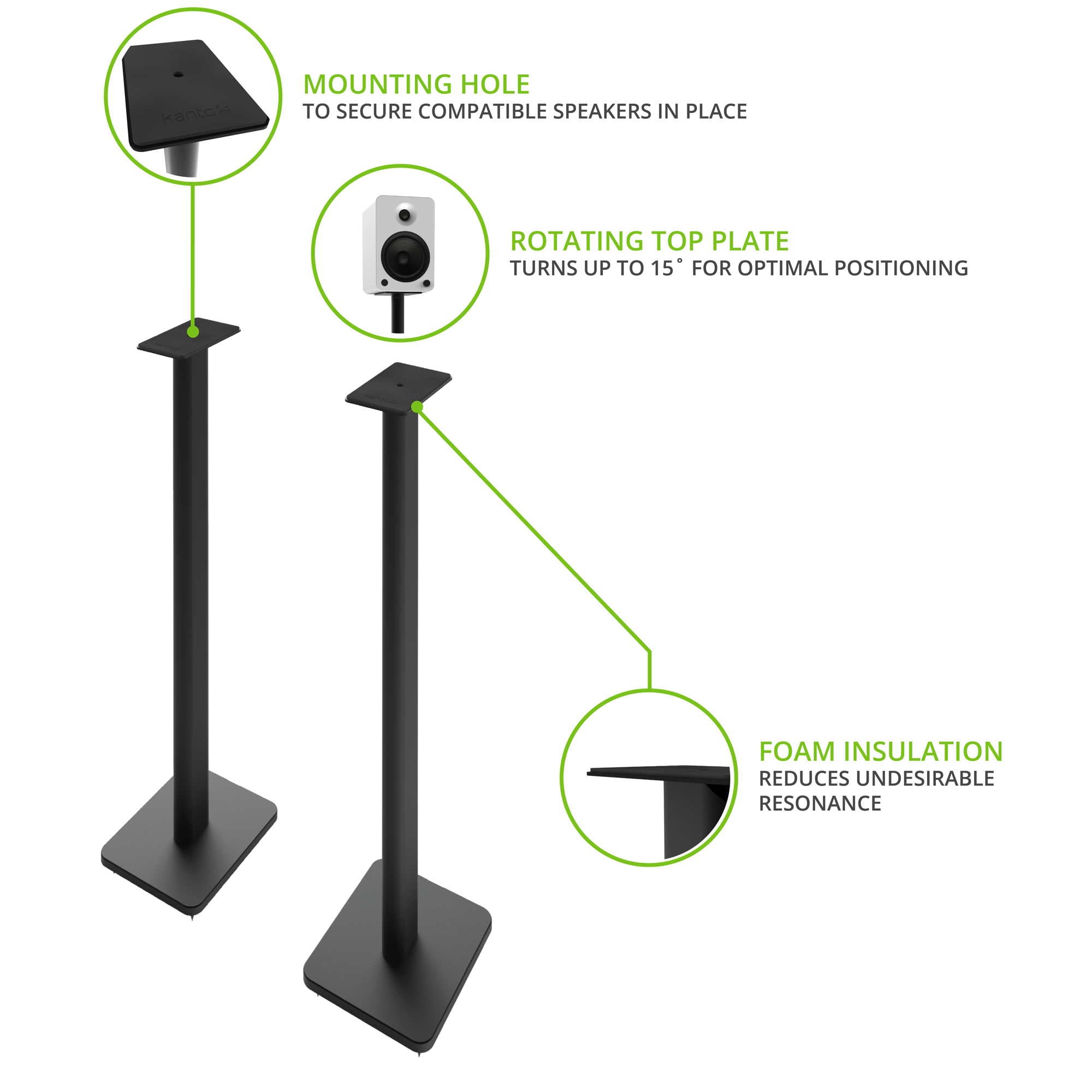 Kanto SP32 Speaker Stands Black