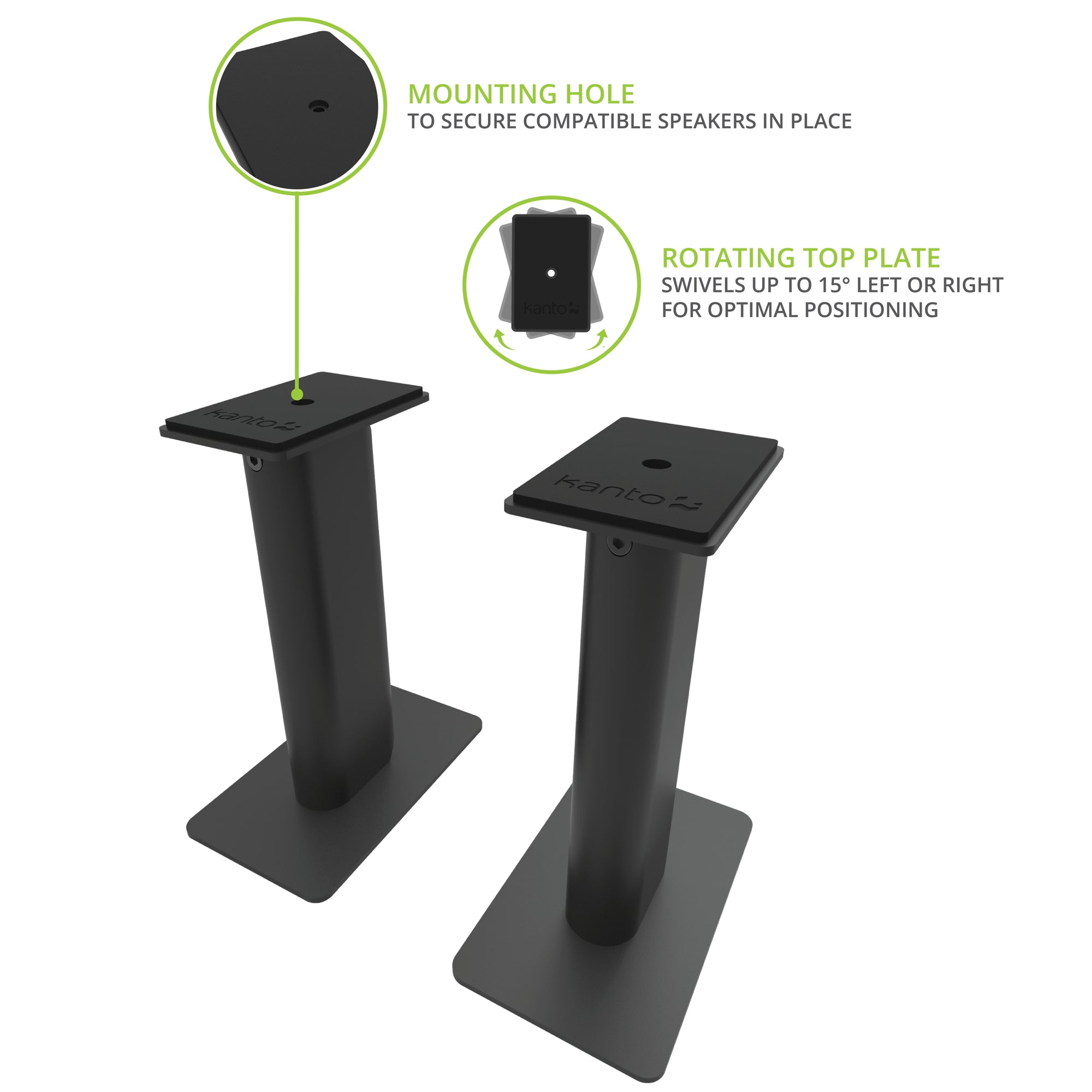 Kanto SP9 Desktop Speaker Stands 9 Inch Black