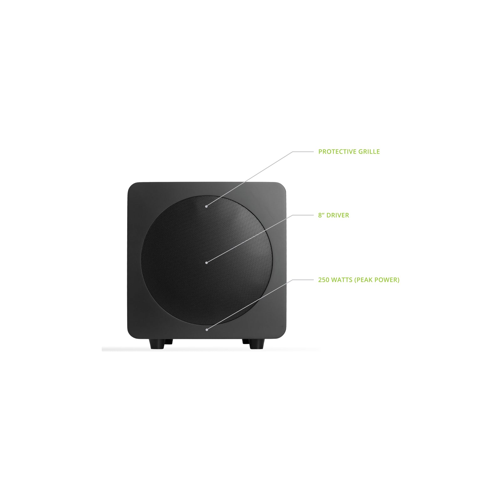 Kanto SUB8 Vinyl Subwoofer Matte Black