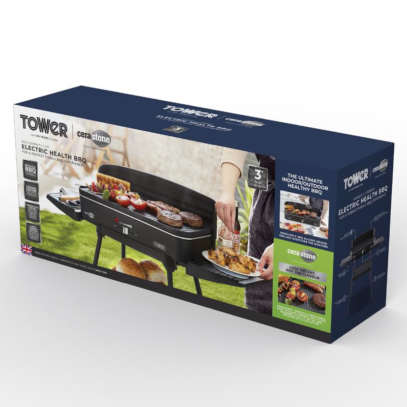 Tower T14028 2200W Indoor And Outdoor Electric BBQ Grill