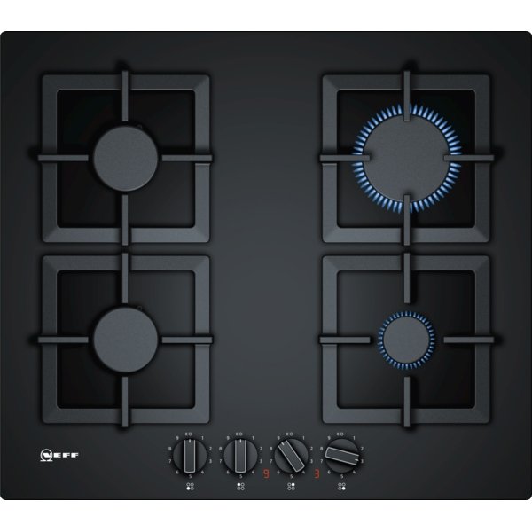 Neff  T26CA42S0 N 70, Gas hob, 60 cm, Tempered glass, Black