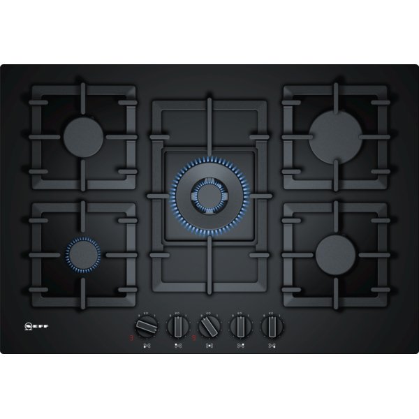 Neff T27CA59S0 N 70, Gas hob, 75 cm, Tempered glass, Black