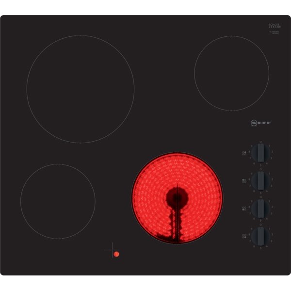 Neff TL16EK0N1 60cm, 4 zones, 9 power levels, Side control dials, Frameless