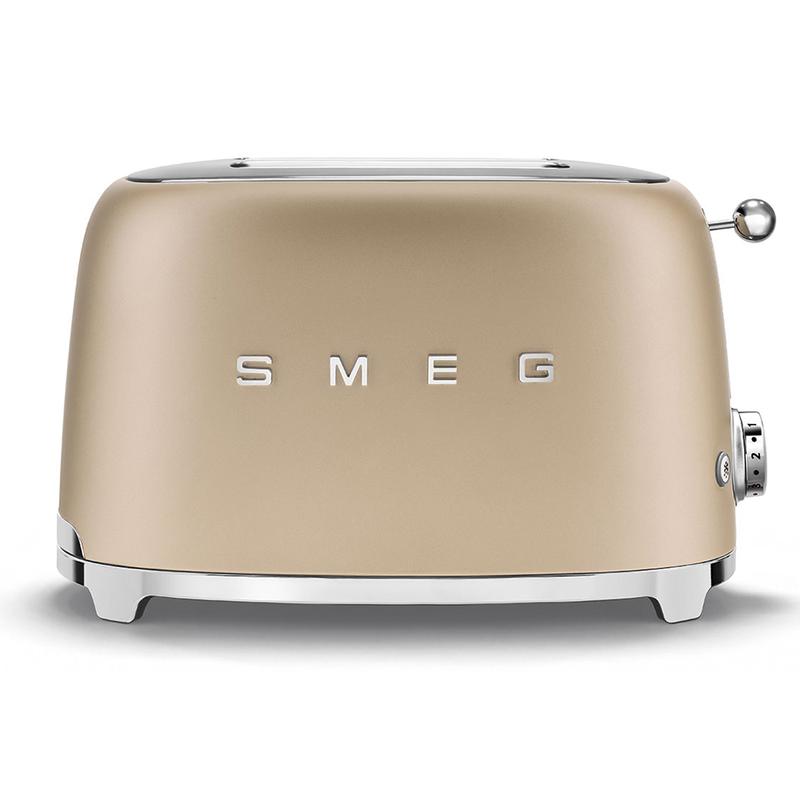 SMEG TSF01CHMUK 50s Retro Style 2 Slice Toaster Matte Champagne