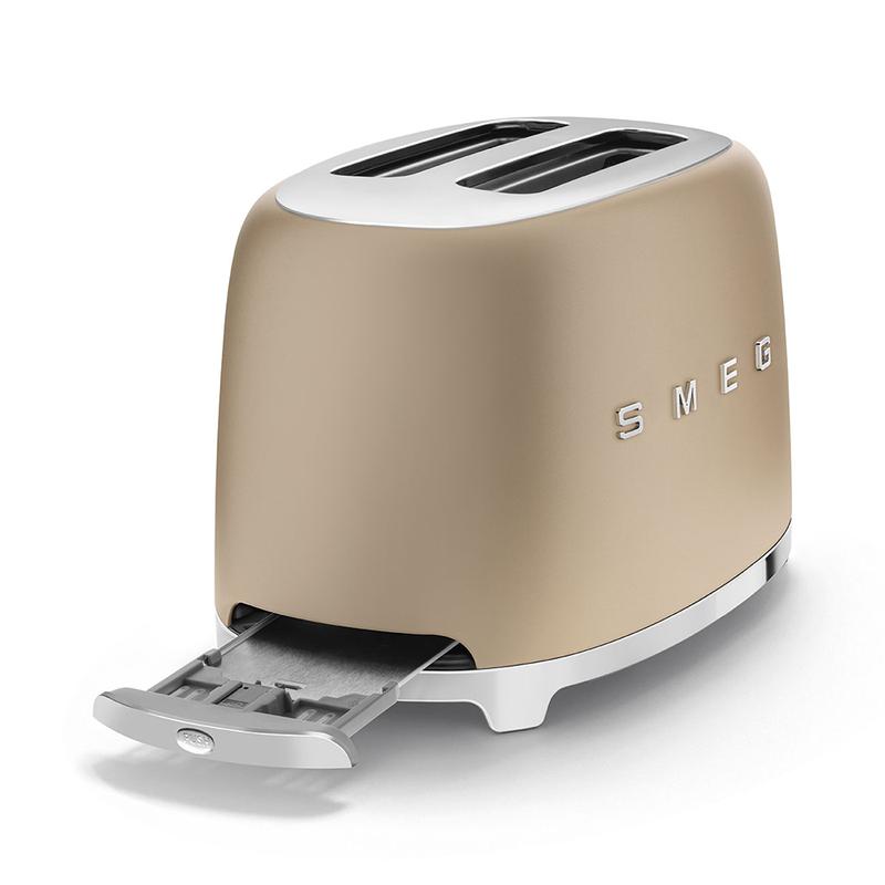 SMEG TSF01CHMUK 50s Retro Style 2 Slice Toaster Matte Champagne