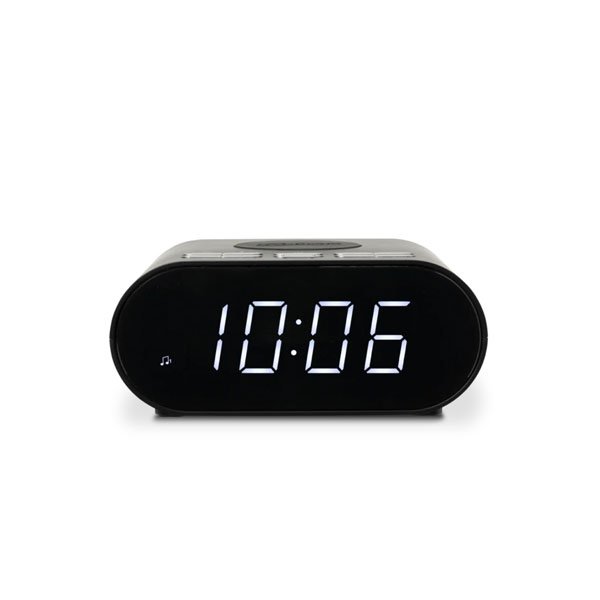 Roberts Ortus Charge FM Alarm Clock Radio with Wireless Smartphone charging Black