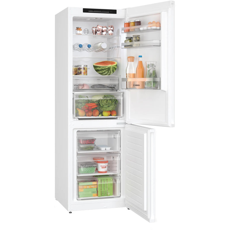 Bosch KGN362WDFG Series 4 Freestanding 60cm Frost Free Fridge Freezer White