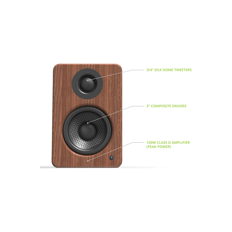 Kanto YU2 Powered Desktop Speakers Walnut