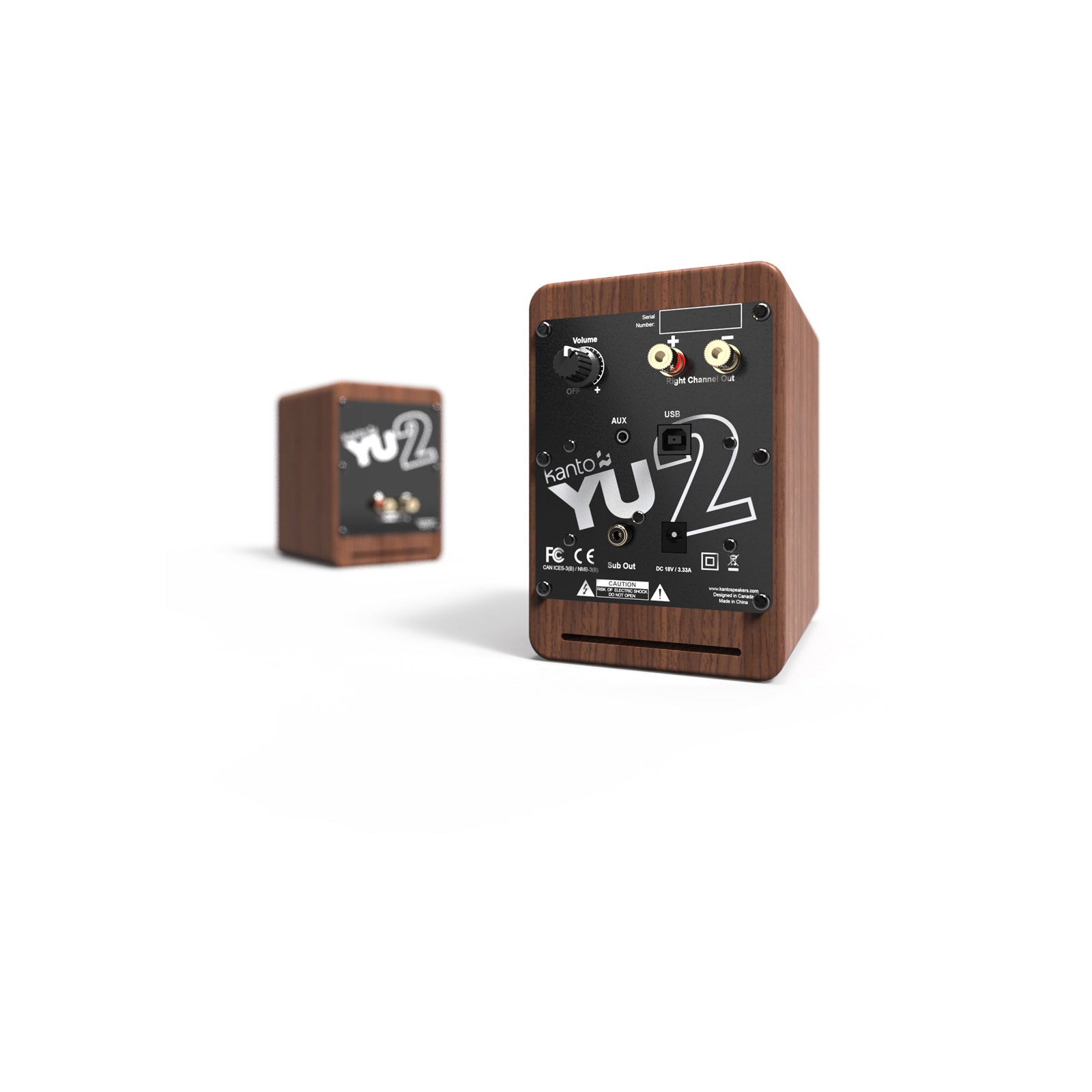 Kanto YU2 Powered Desktop Speakers Walnut