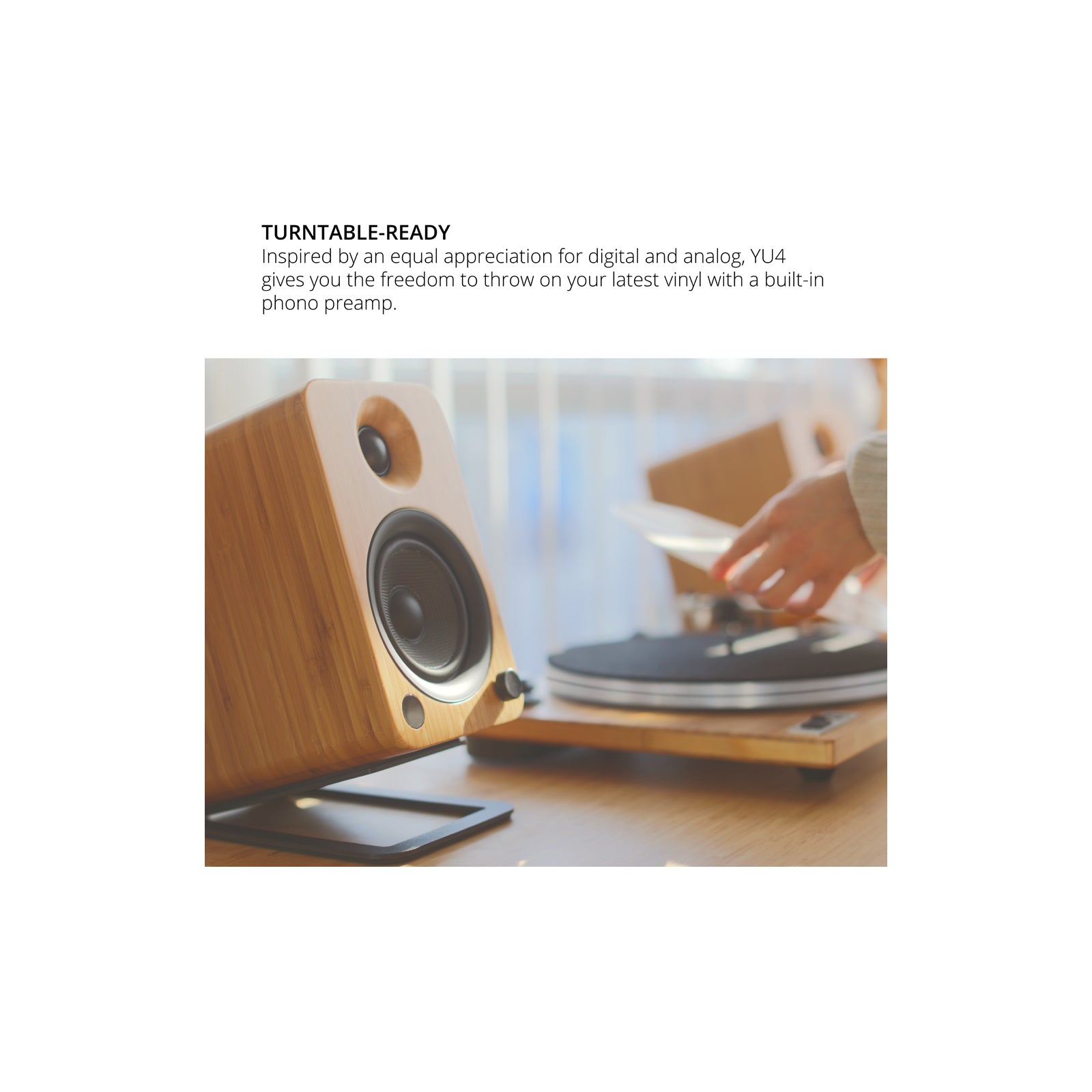 Kanto YU4 Powered Bookshelf Speakers With Bluetooth Walnut