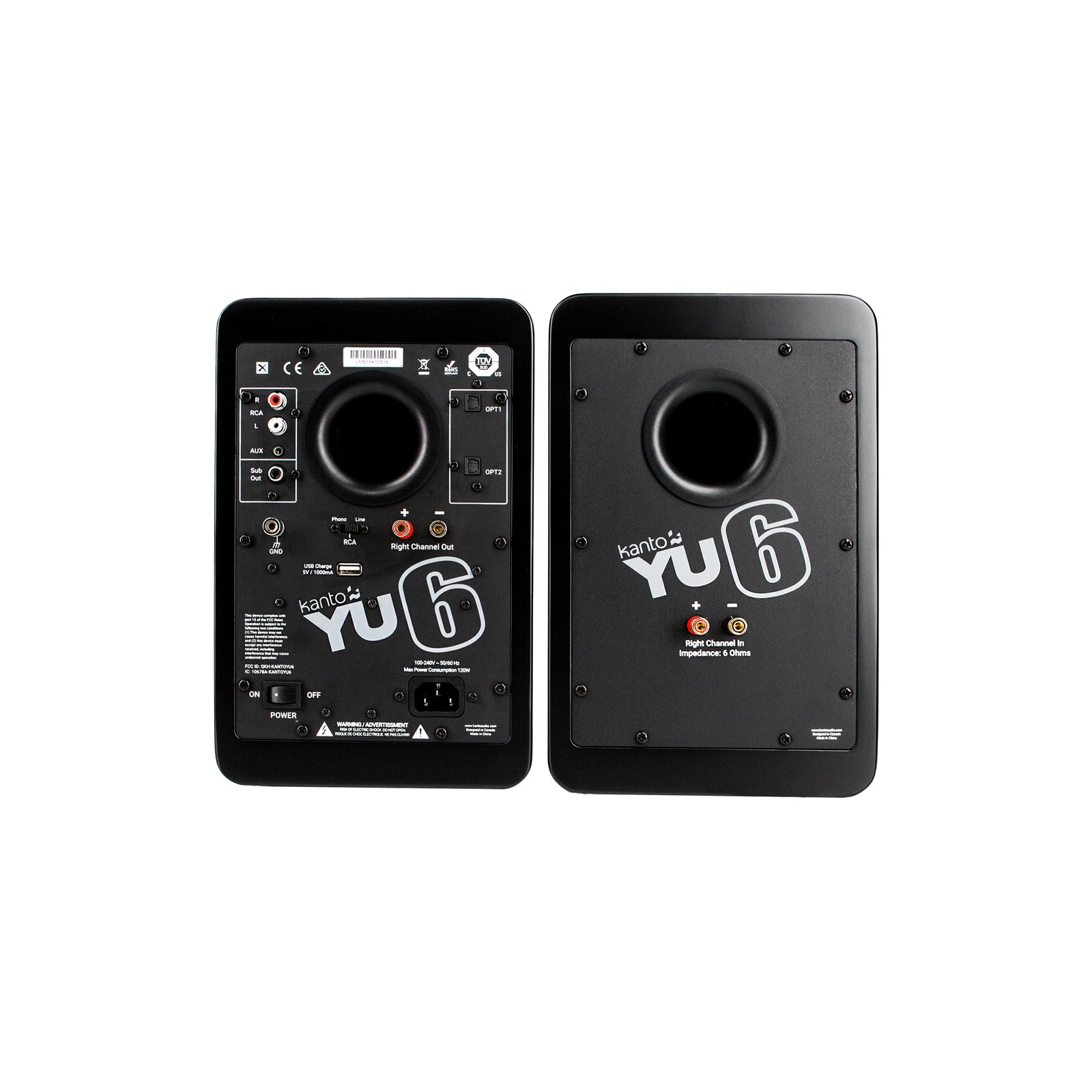 Kanto YU6 Powered Bookshelf Speakers With Bluetooth Matte Black