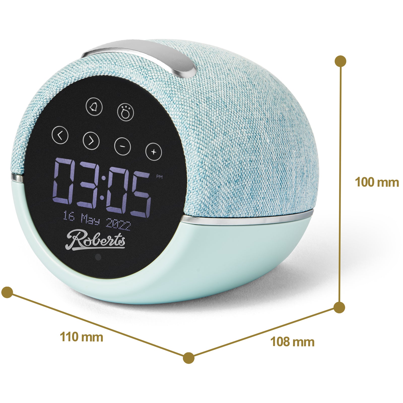 Roberts ZENPLUS Wellbeing FM DAB+ Alarm Clock Radio - Duck Egg Blue