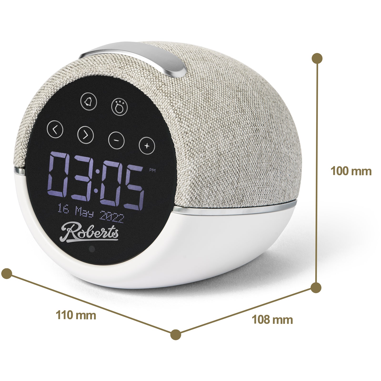 Roberts ZENPLUSW Wellbeing FM DAB+ Alarm Clock Radio - White