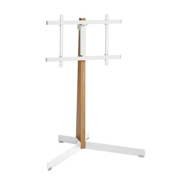 Vogels TVS3695W Comfort Series Display Floor Stand 40-77 inch Stand Turn - Oak & White Steel