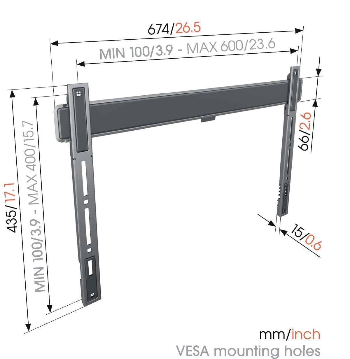 Vogels Elite TVM 5605 Fixed TV Wall Mount 40 - 100 Inches